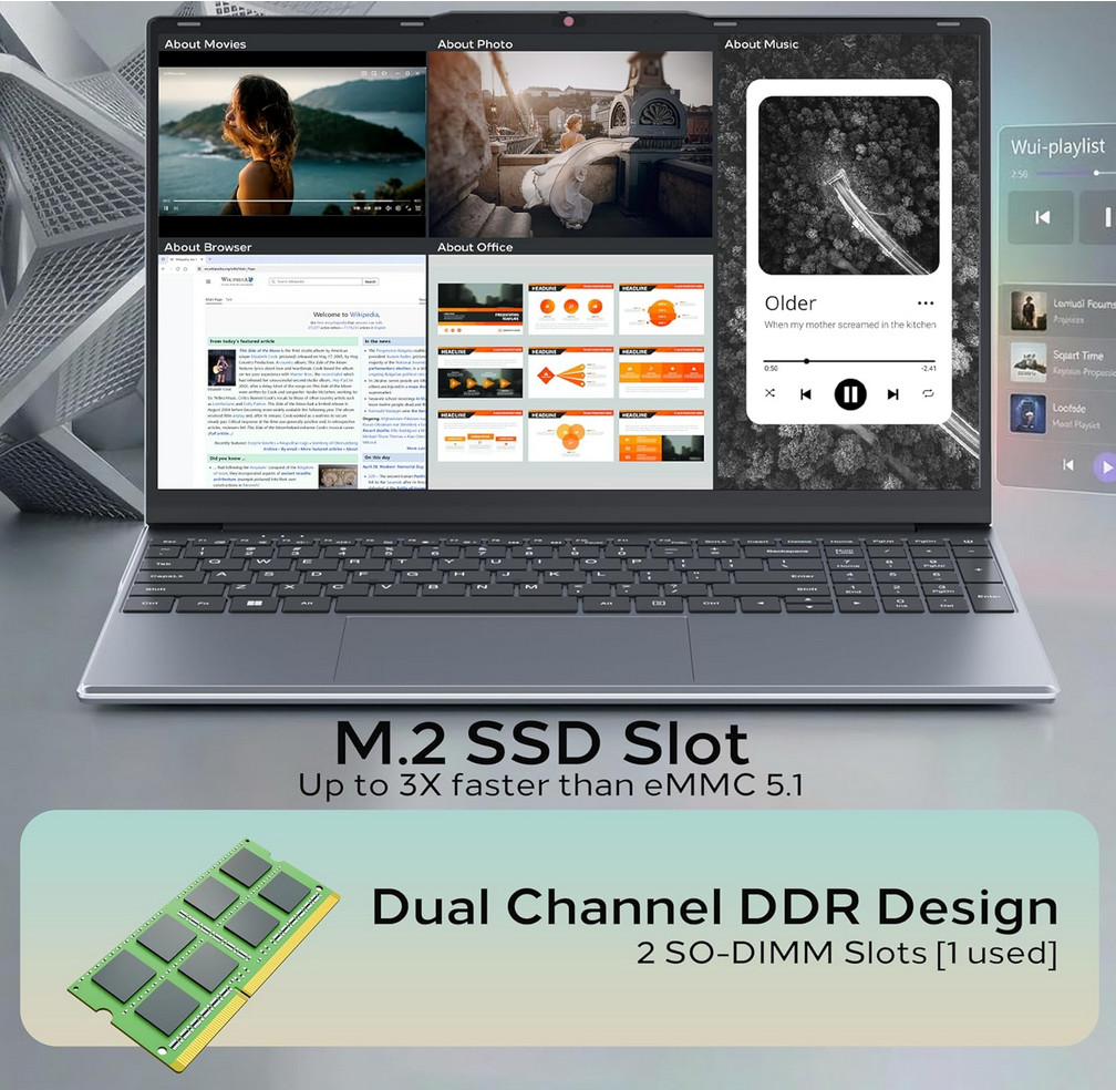 15.6″ FHD Laptop Computers, Compatible with Windows 11, Core M3 (Beats Pentium,