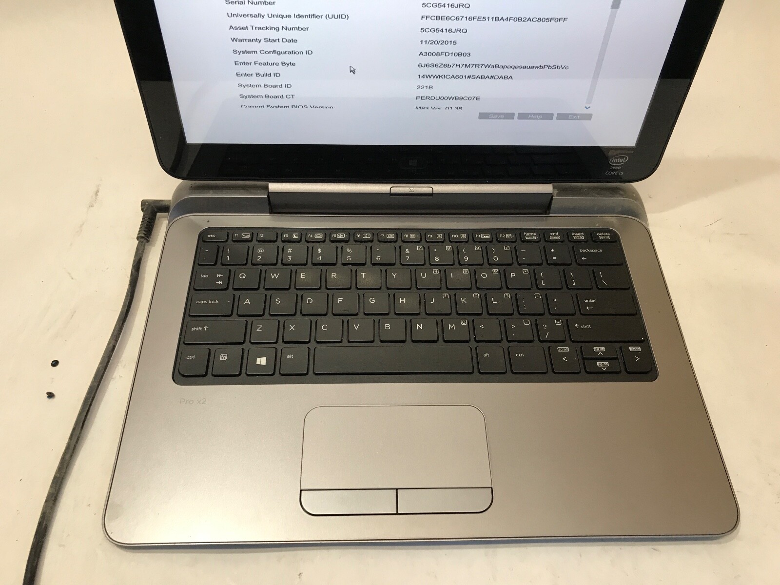 HP PRO X2 612 G2 – INTEL CORE I5 4204Y – 4GB RAM – BOOTS TO BIOS – READ DESC -BB