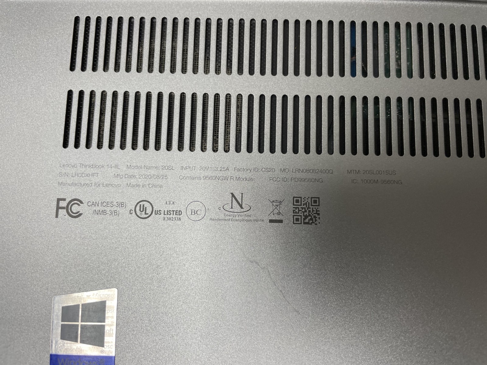 Lenovo ThinkBook 14-IIL Core i5-1035G1 8GB RAM NO SSD BrokenScreen Parts