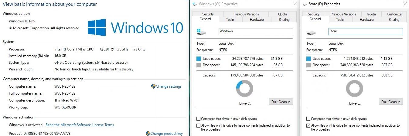 Lenovo ThinkPad W701 i7-820QM 16GB RAM NEW 180GB SSD NVIDIA GPU Win10P Grade A-