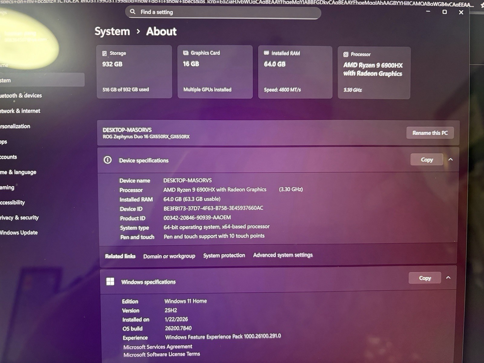 ROG Zephyrus Duo GX650RX 3080ti 4K