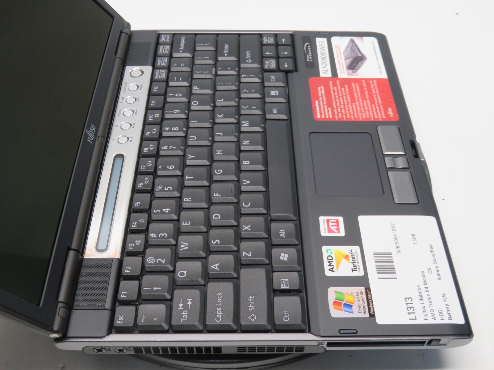 Fujitsu Lifebook AMD Turion 64 Mobile Technology MT-32 1.5GB NO HDD No Batt