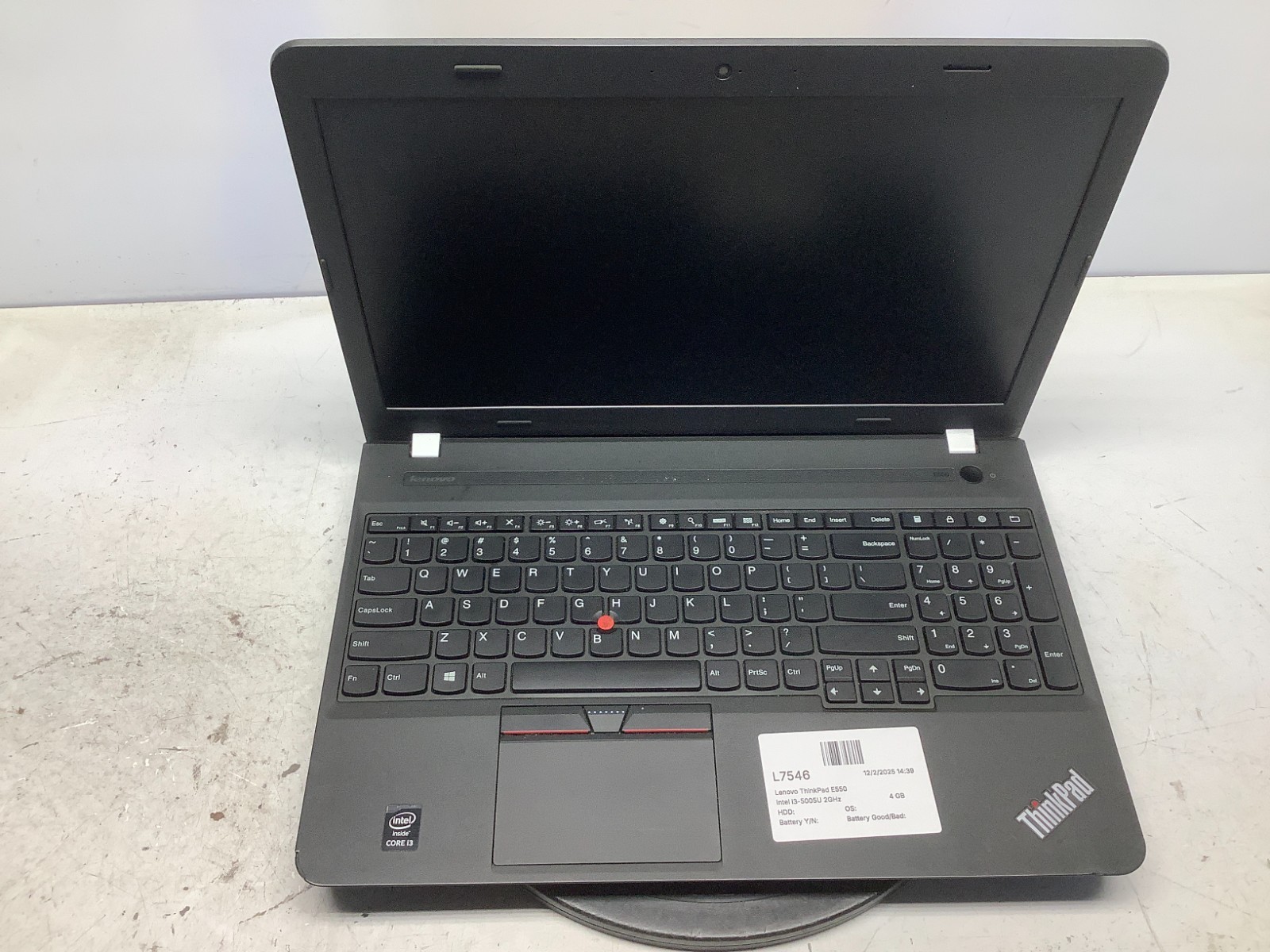 Lenovo ThinkPad E550 Intel i3-5005U 2GHz 4 GB NO HDD