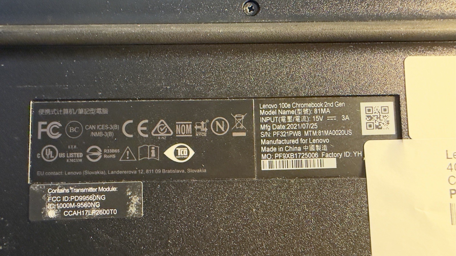 LENOVO 100E 11.6″ CHROMEBOOK 2nd GEN MTK8173C 32GB 81QB0000US WITH 4GB RAM