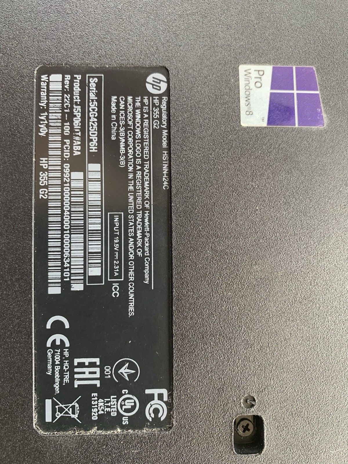 HP Laptop HP 355 G2 HSTNN-I24C Includes Power Cord – See Description