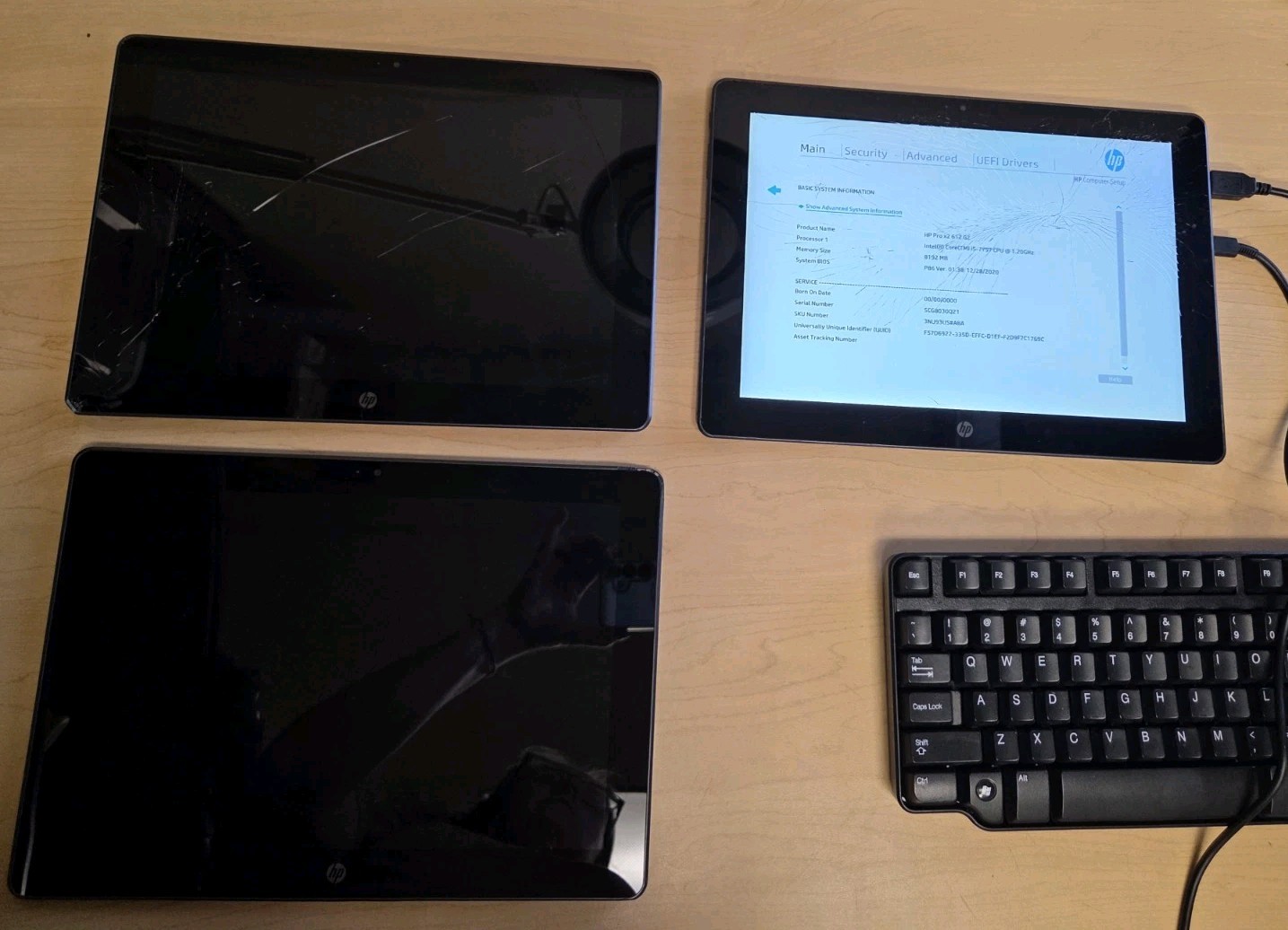 LOT OF 3 – HP Pro X2 612 G2 Core i5 1.20GHz | Black | 256 SSD – FOR PARTS