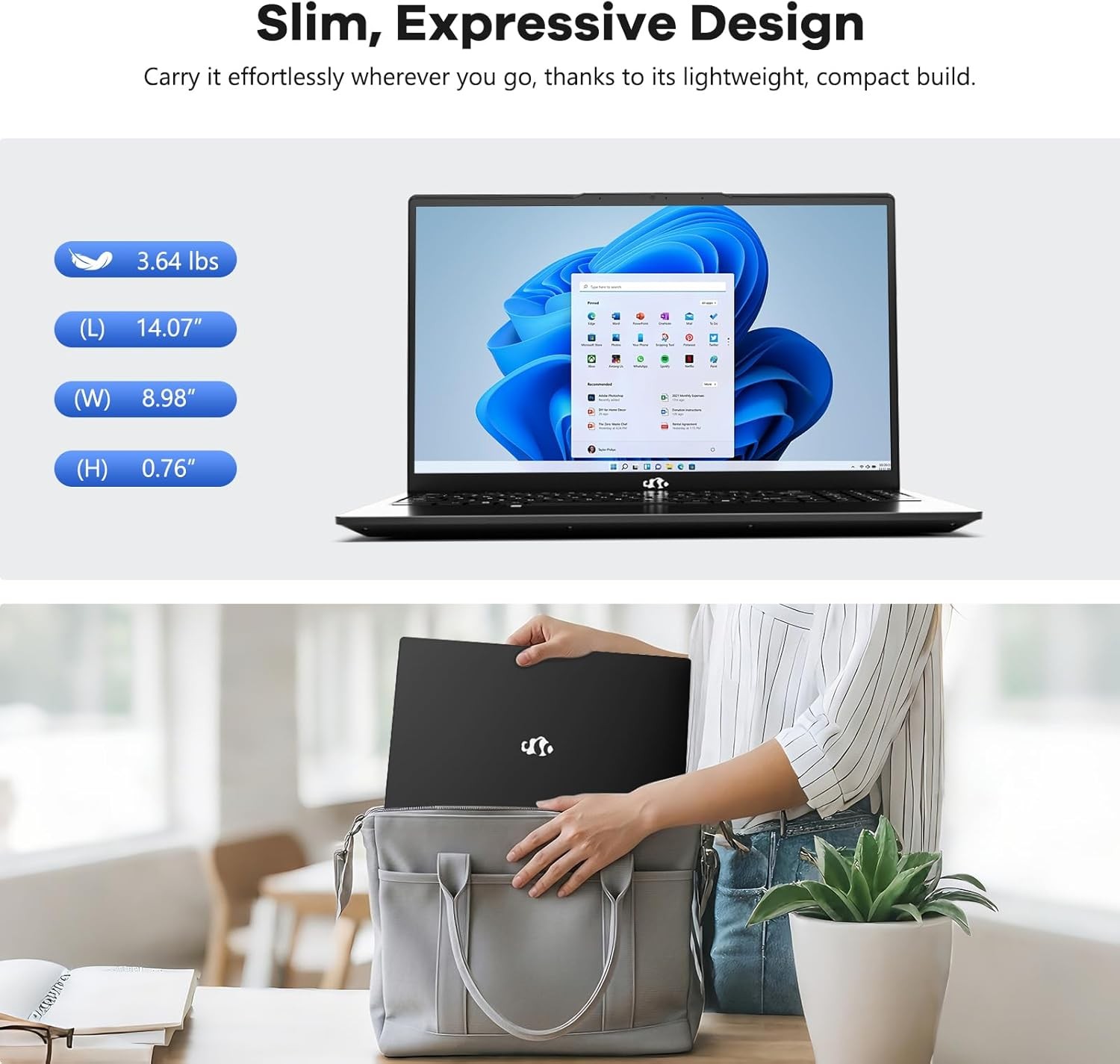 NIMO 15.6″ FHD-IPS-Laptop, Intel i5-12450H 8 Cores 8GB RAM 512GB SSD 100W Type-C