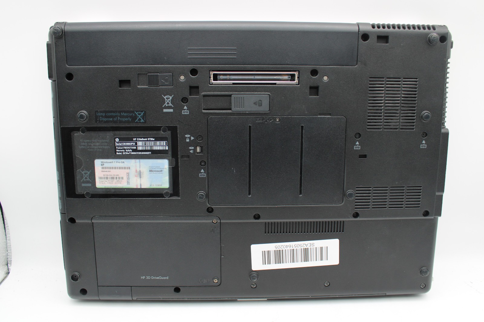 HP EliteBook 8730w _ 2 Duo-T9600 @ 2.8 _ 4GB RAM _ Radeon _ No SSD / OS