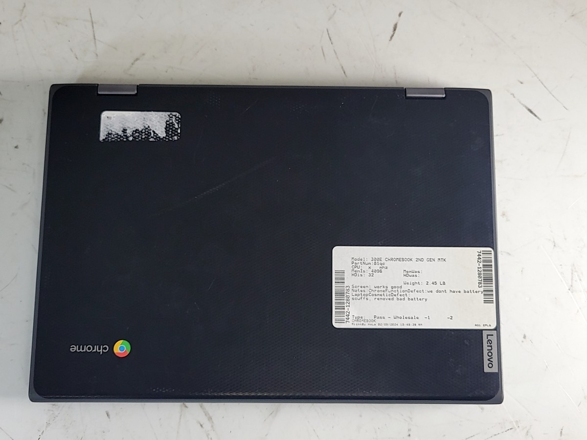 LENOVO 300E Chromebook 2nd GEN MTK 81qc Laptop MediaTek 8173C 4GB 32GB SEE NOTES