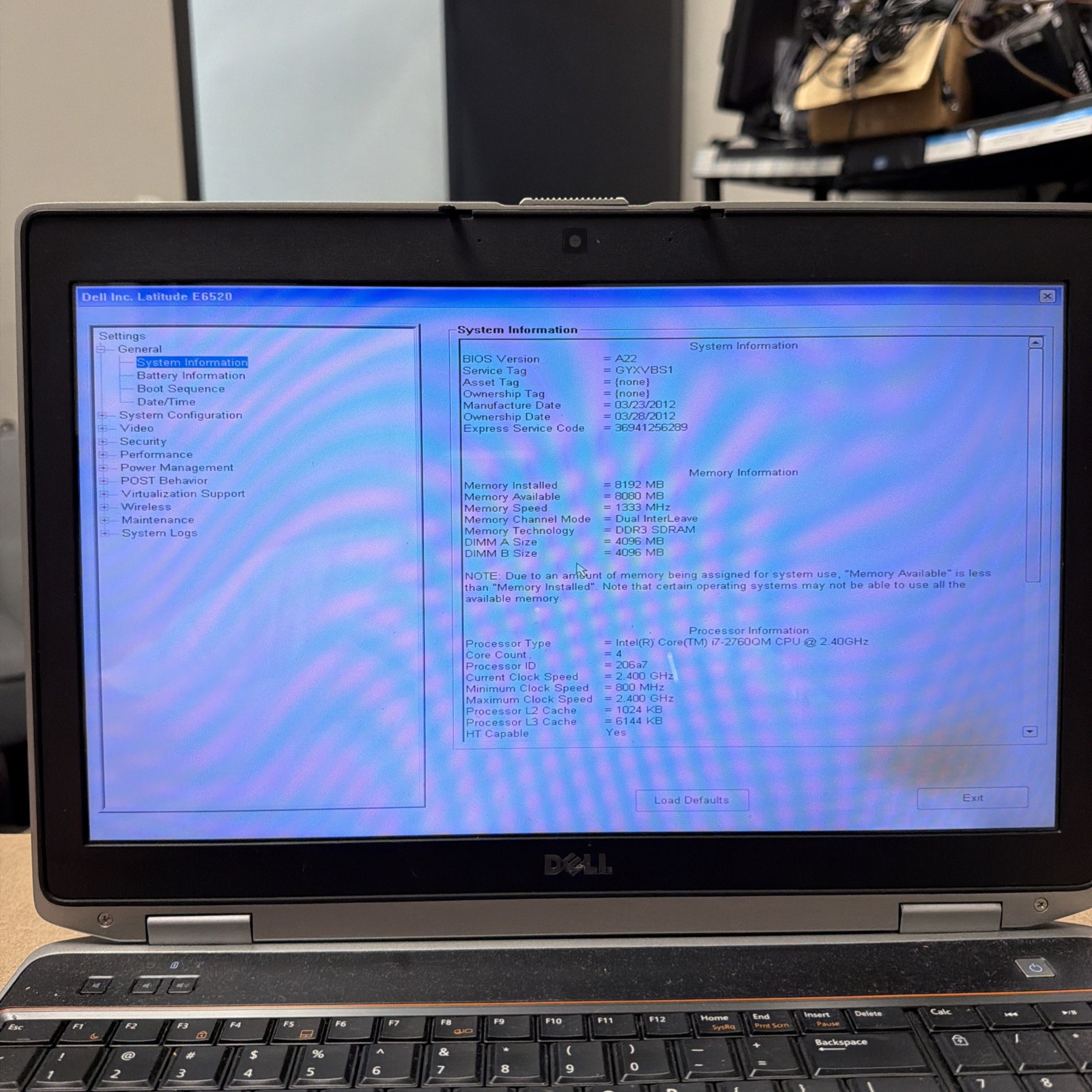 *PARTS Dell Latitude E6520 i7-2760QM CPU@2.4GHz 8GB RAM 500GB HD NO OS