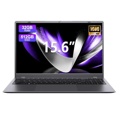 Laptop 32GB RAM 512GB SSD, 15.6 Inch Laptop Computer with FHD IPS Screen,
