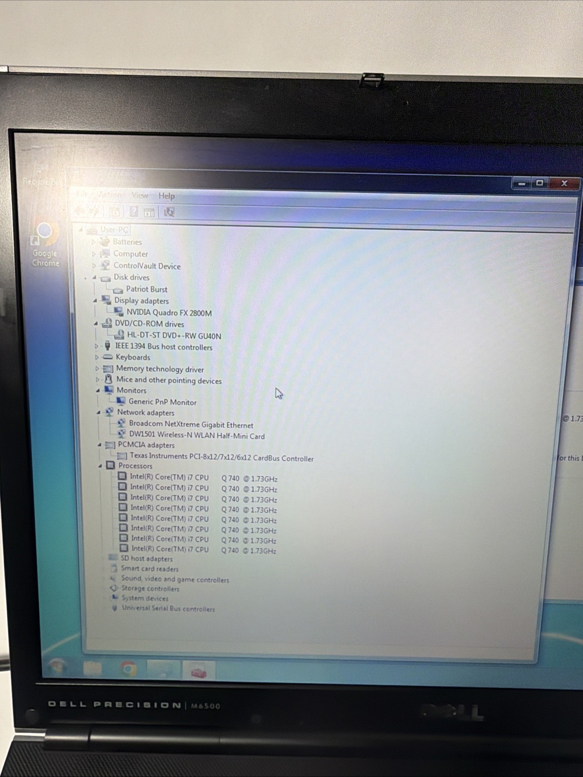 Dell Precision M6500 17” Win 7 Workstation i7 Quad, 8GB, Nvidia FX2800, 128gb