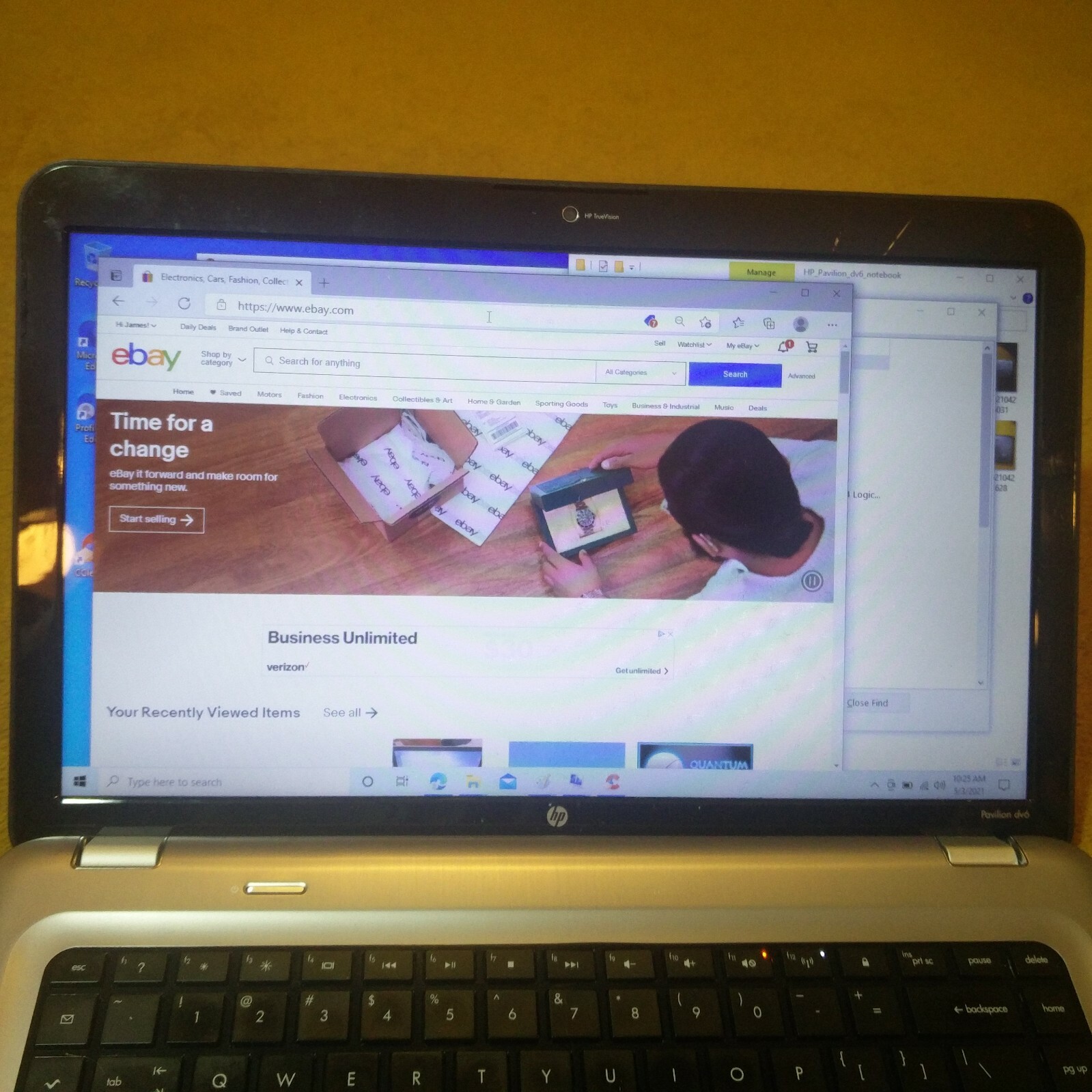 HP Pavilion dv6 Notebook WIN10 i3 Core (2core) 4GB RAM, Solid State Drive 250GB