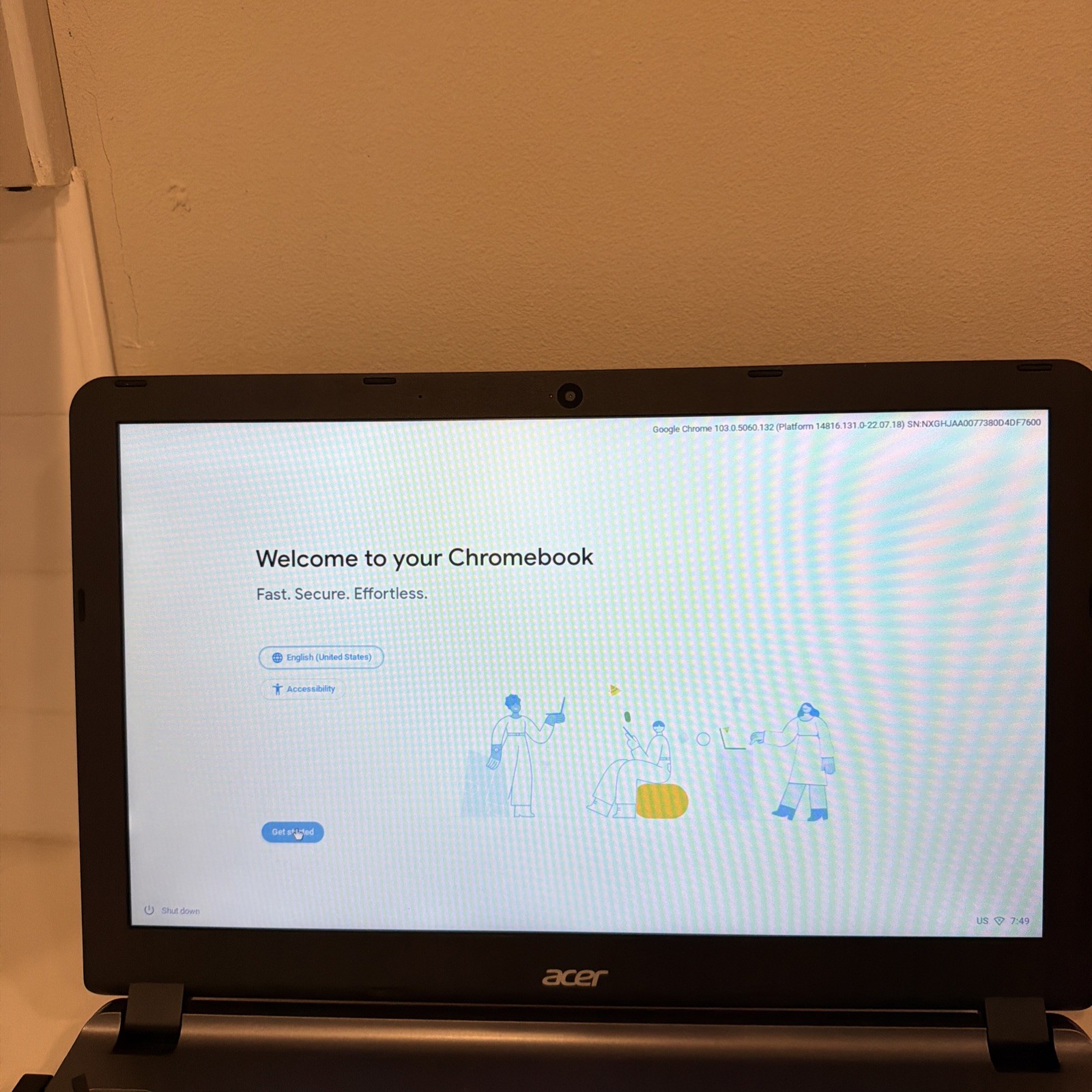 Acer Chromebook Laptop 15-15.6″ HD Celeron N3060 2GB /16GB (CB3-532-C3F7) Gray