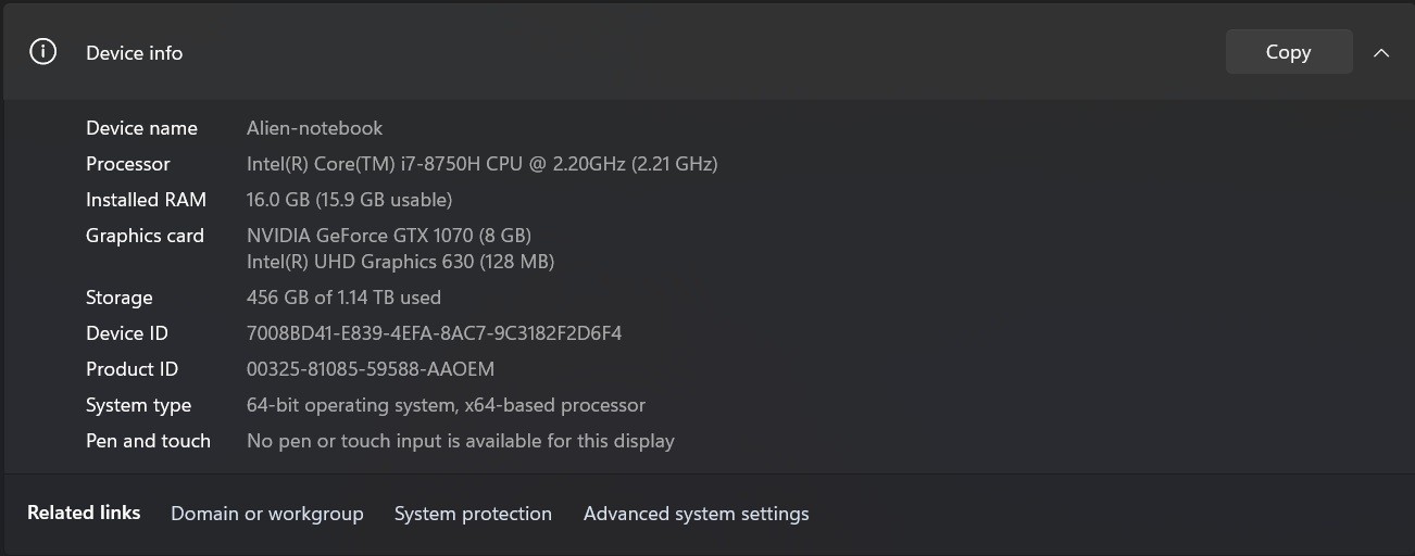 Alienware 17 R5 AW17R5 | i7-8750H | GTX 1070 | 16GB | 256GB SSD + 1TB HDD