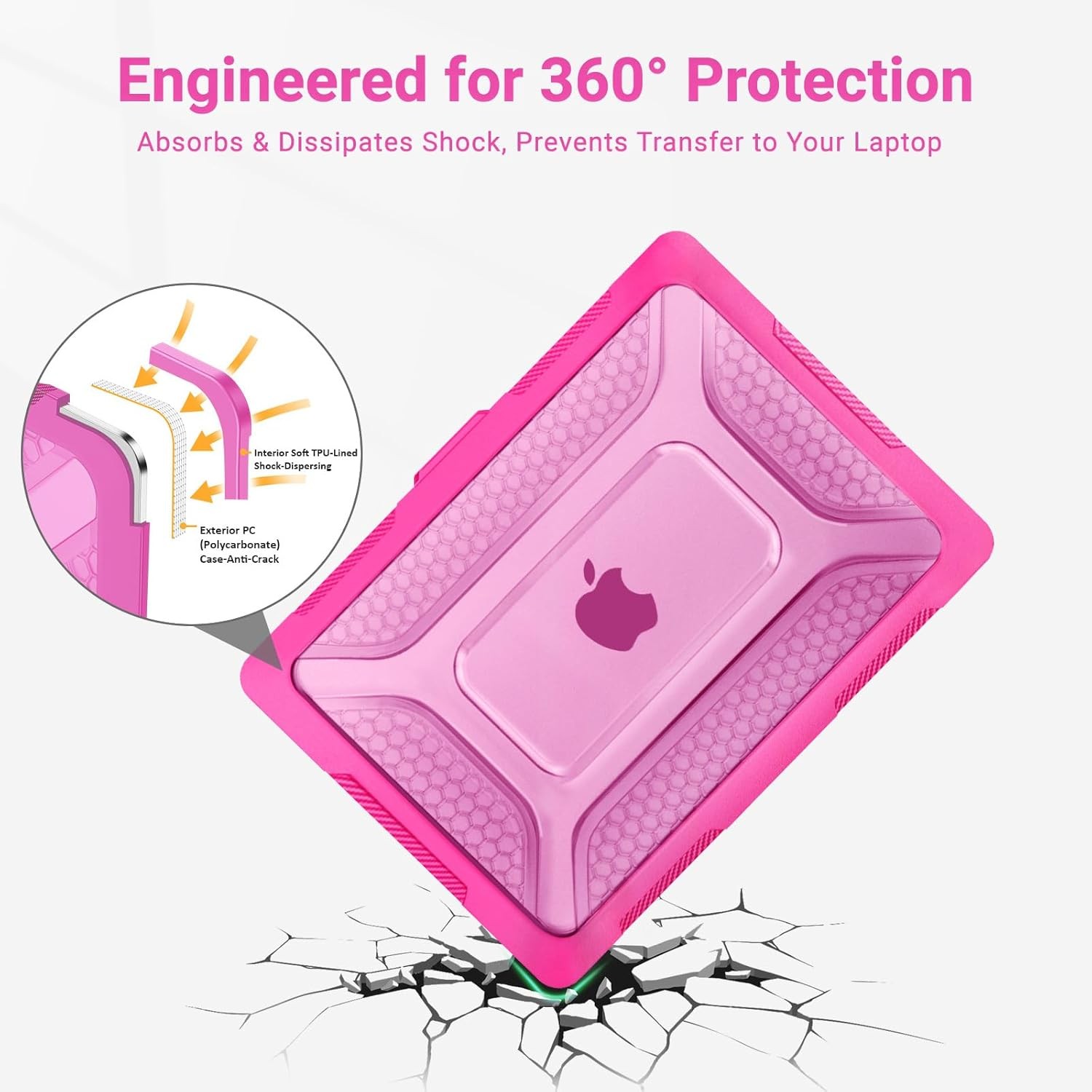 MacBook Air 13 inch Case M5 M4 M3 M2 2025-2022 A3449 A3240 A3113 A2681, Rose Red