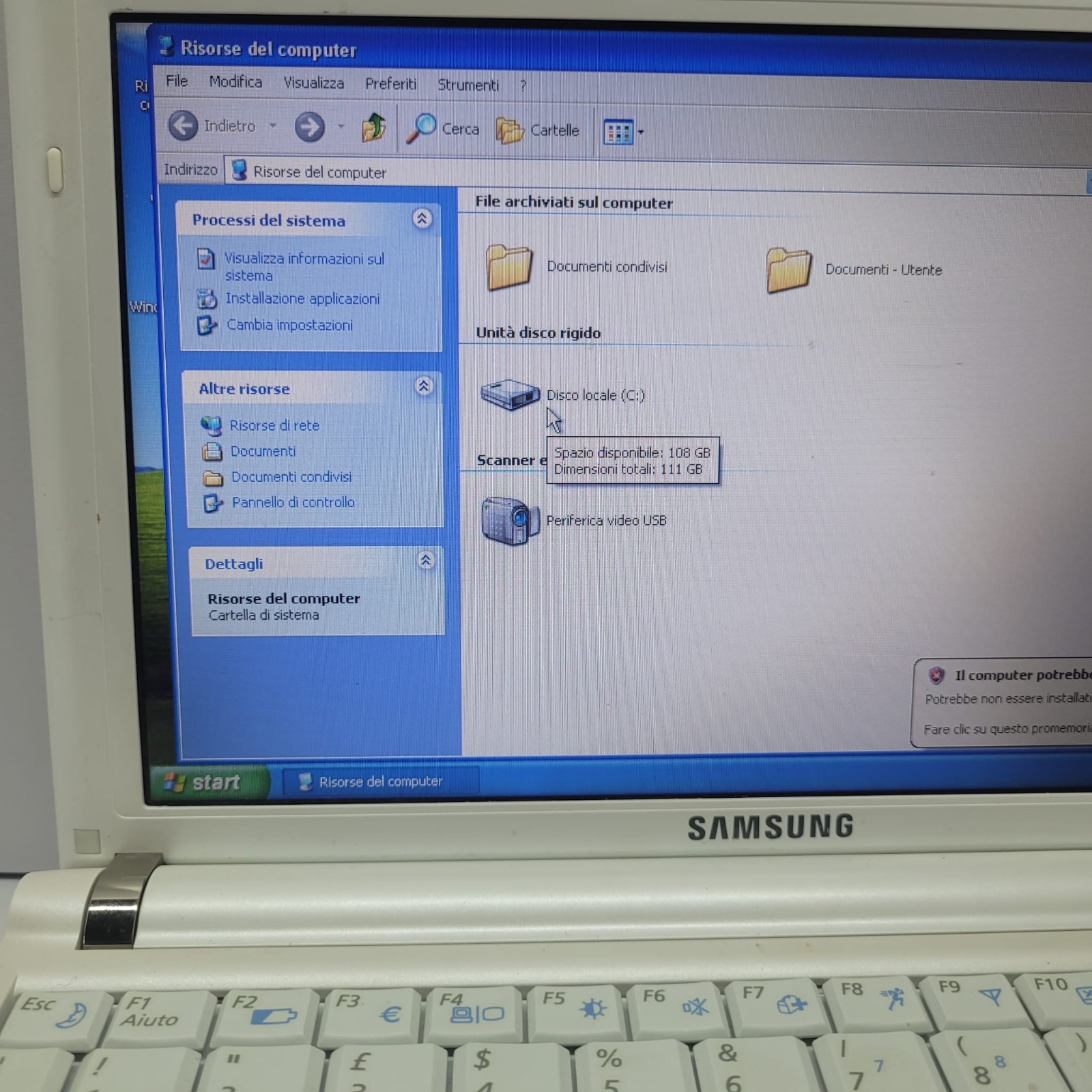 “Mini Xp ” Samsung Netbook 10” Windows XP