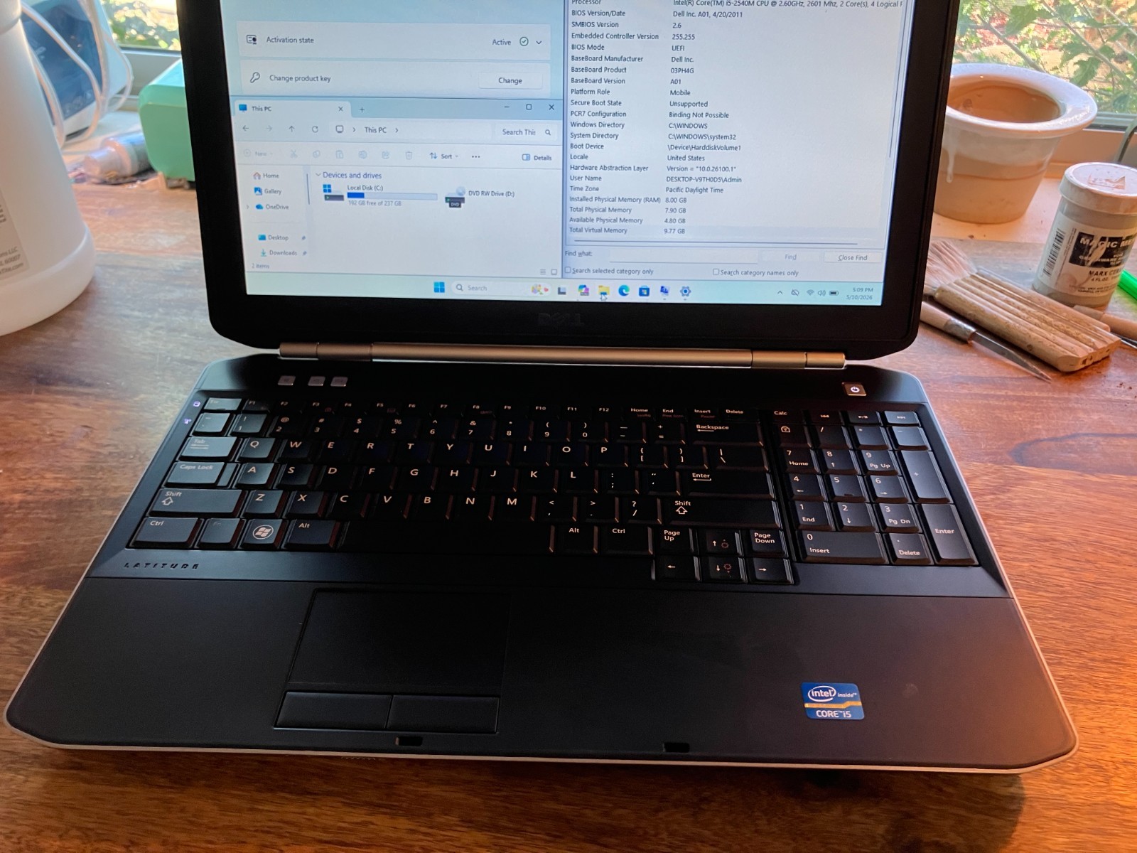 Dell Latitude E5520 14″ Laptop Intel i5 2.6GHz 8GB RAM 240GB SSD Win 11 Pro Wifi