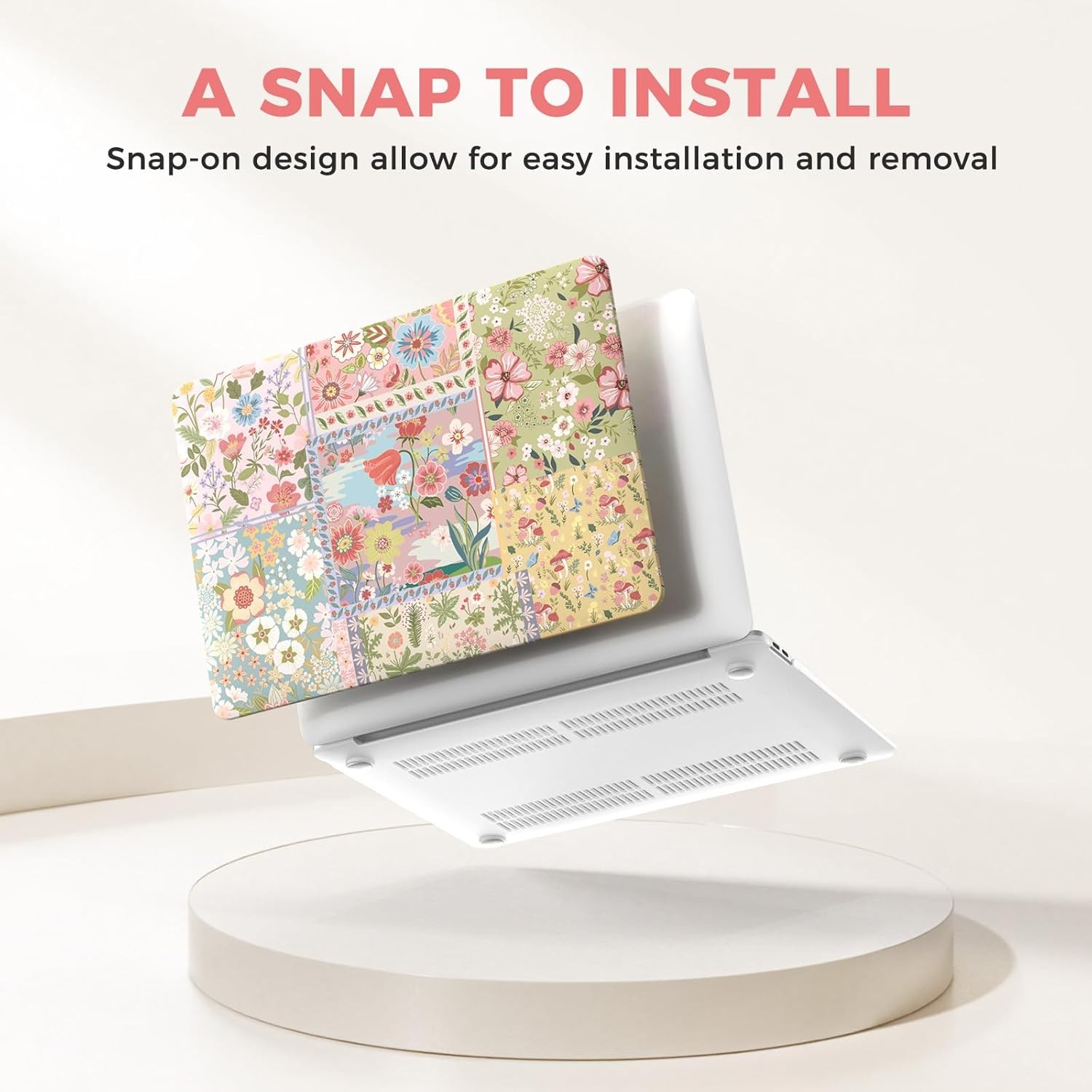 Screen Protector for MacBook Air 13 inch, Anti Glare, Flower Hard Shell Case