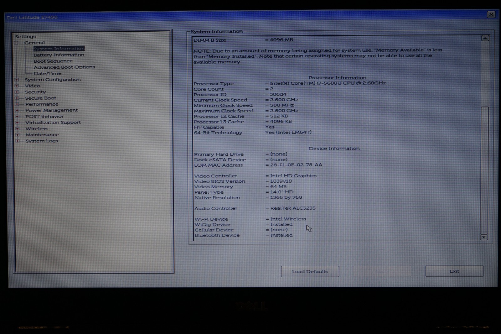 ^ Dell Latitude E7450 14″ Intel i7-5600U @ 2.60GHz 4GB Ram No HD “READ” #C1663