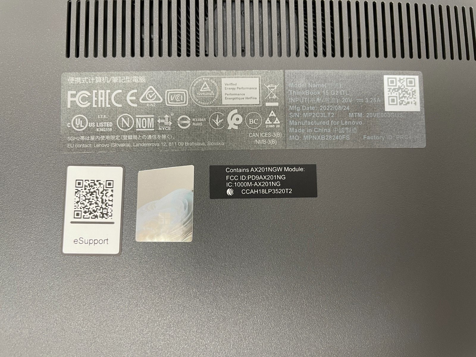 Lenovo ThinkBook 15 G2 i5-1135G7 8GB 256GB, Cracked Screen/Bent (READ)