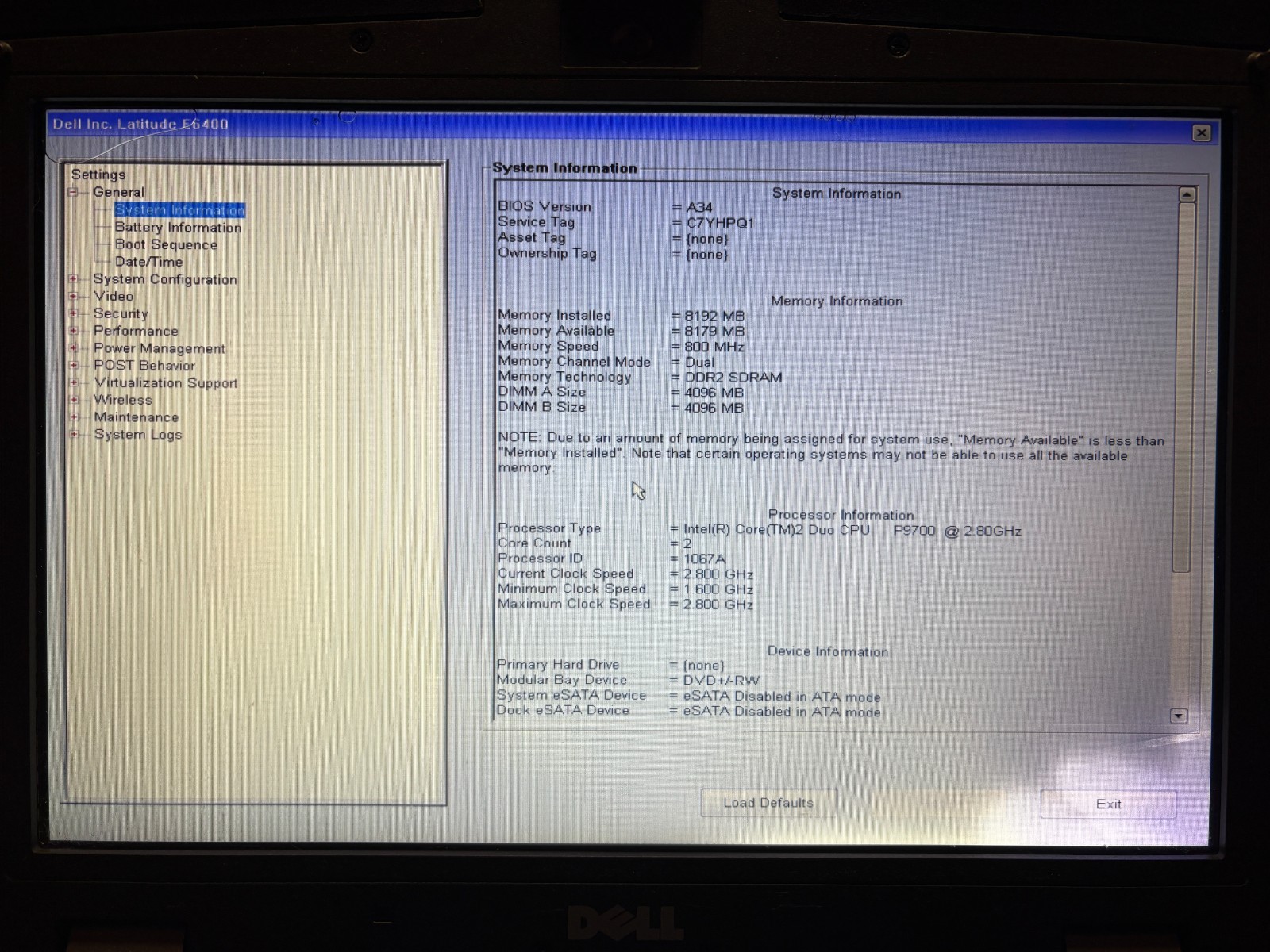 Dell Latitude E6400 XFR 55T7XL1 P02G Ballistic Armor Laptop No HDD