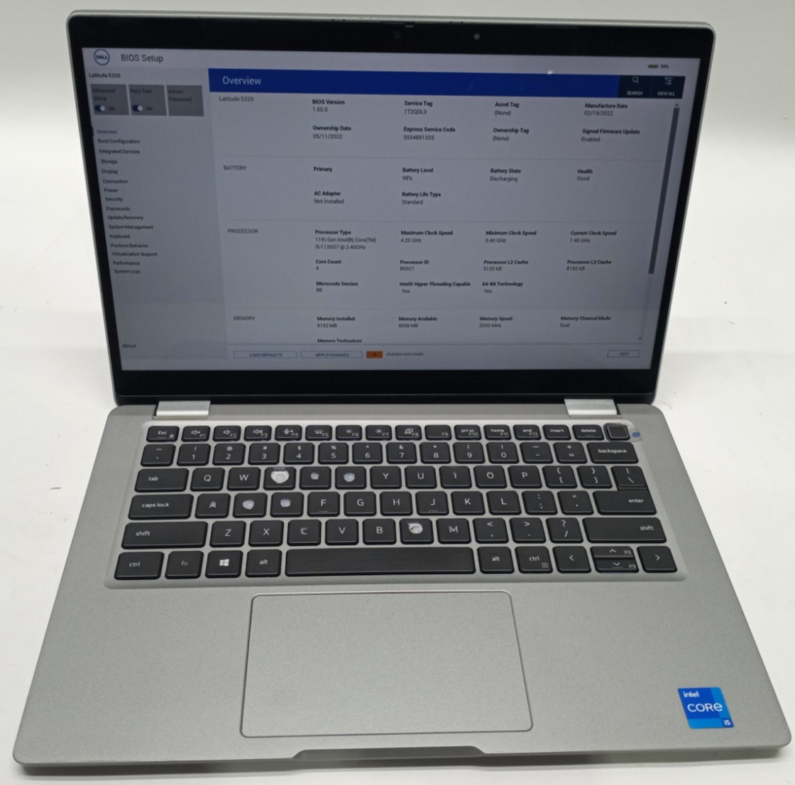 Dell Latitude 5320 TOUCH i5-1135G7@2.40GHz 8GB RAM 256GB NVMe Win11Pro MC546*!