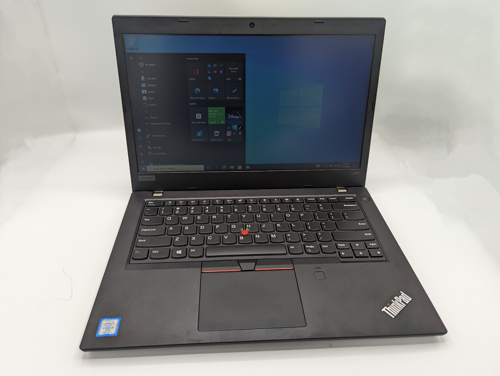 lenovo thinkpad L480 intel core i5 7th gen,ram 8gb,hdd 500, with power adapter