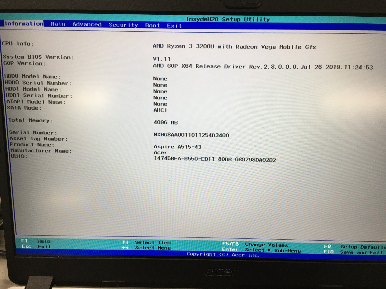 Acer Aspire 5 15.6″ Ryzen 3 3200U 4GB RAM *AS IS/NO BATTERY/NO HDD/OS* | C978