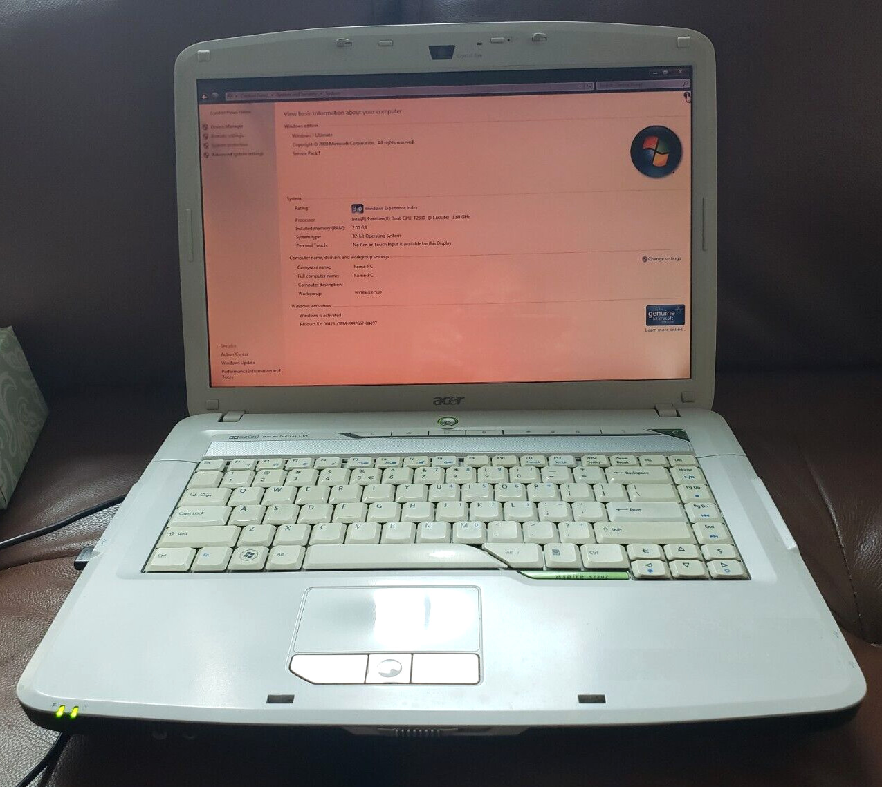 Acer Aspire 57720Z, ICL50 15.4″ Laptop Windows 7 RAM 2.00GB “For Parts only”