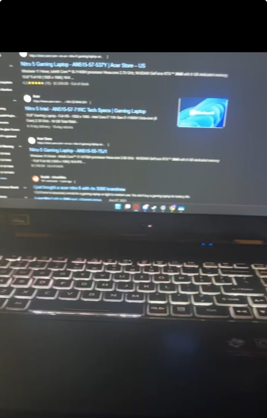 Acer Nitro V 3060 TI great condition Charger As well CPU 5600 RYZEN :D