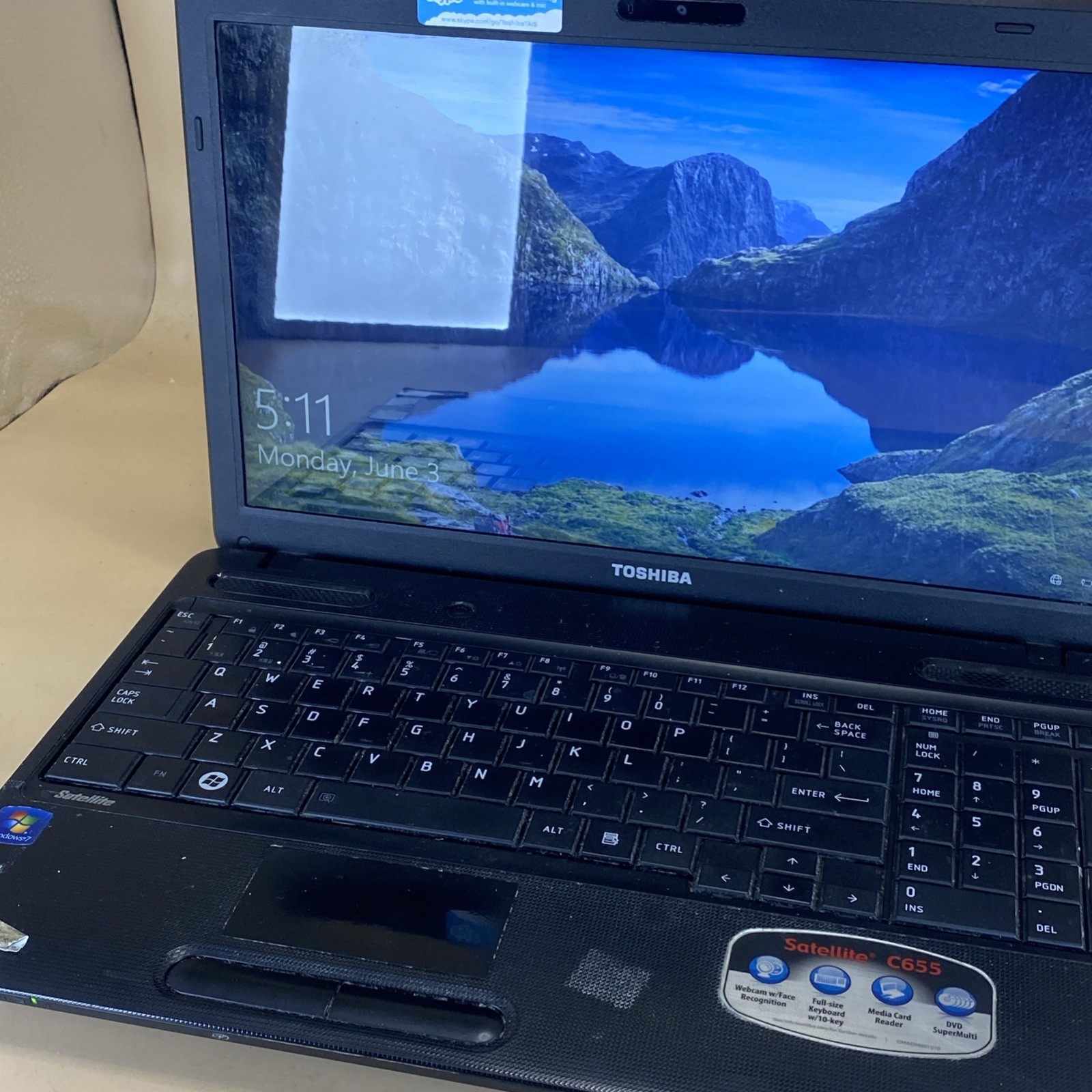 Toshiba Satellite C655D-S5533 Tested No power / Data Wiped /