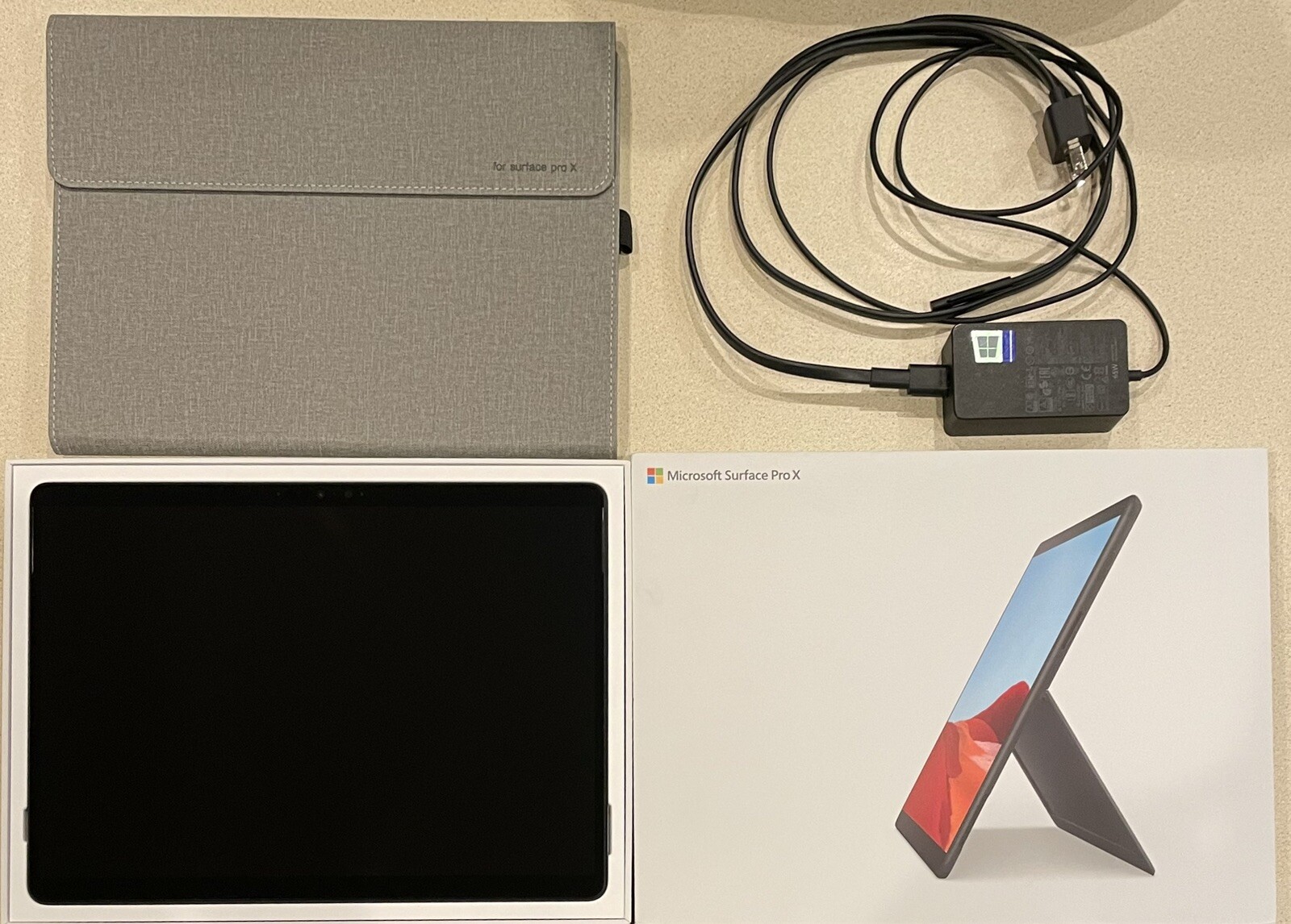 Microsoft Surface Pro X, Model1876, SQ1 Processor,128GB SSD, 8GB Ram, Windows 11