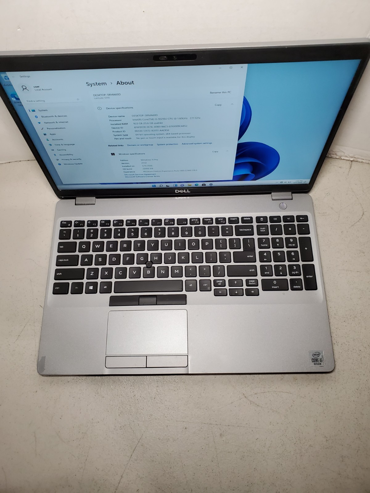 Dell Latitude 5510 15.6″ Laptop i5-10210U 16GB 128GB SSD Win11 #69