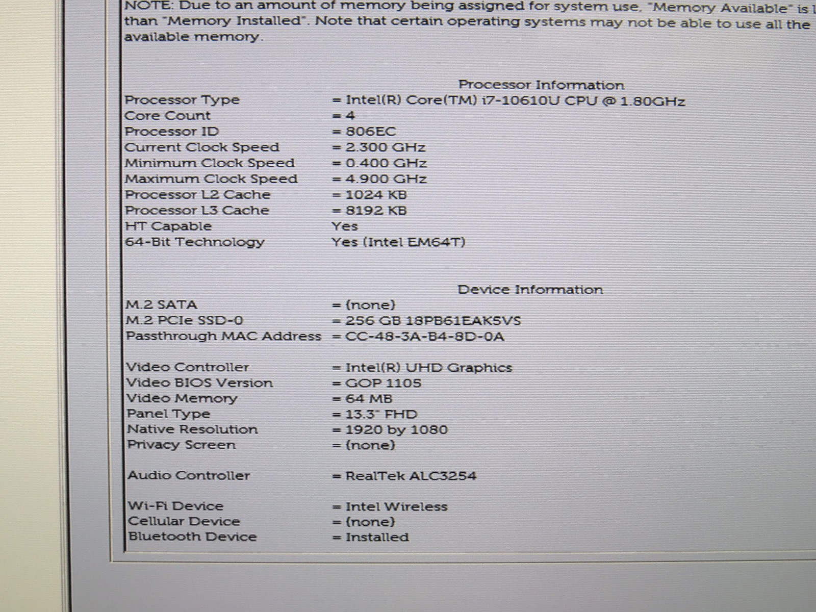 Dell Latitude 7310 | i7-10610U @ 1.8GHz | 16GB / 256GB m2 | 13.3 touch | Win 11