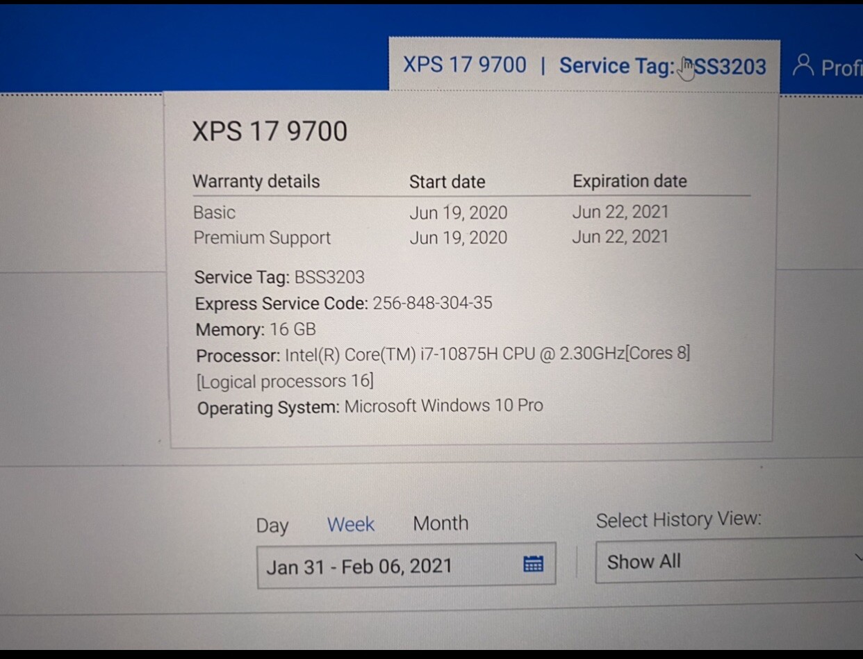 Dell XPS 17 9700 (2020) I7-10875H 1TB SSD 32GB RAM 17.0″ 4K TOUCH RTX 2060 6GB,