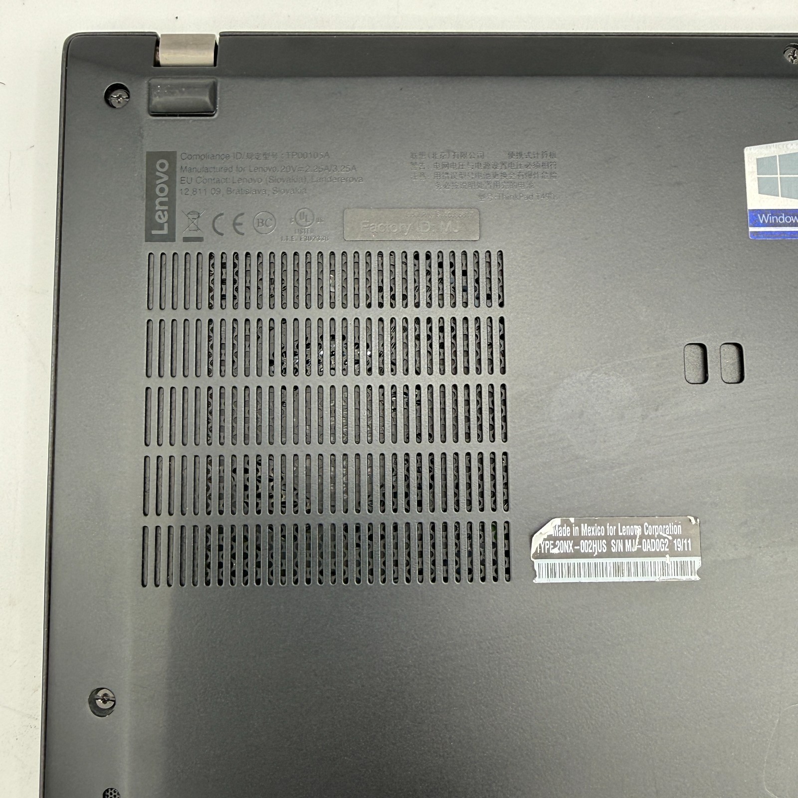 Lenovo ThinkPad T490s i7-8565U Touch 16GB 256GB SSD Win11Pr Fingerprint LTE READ