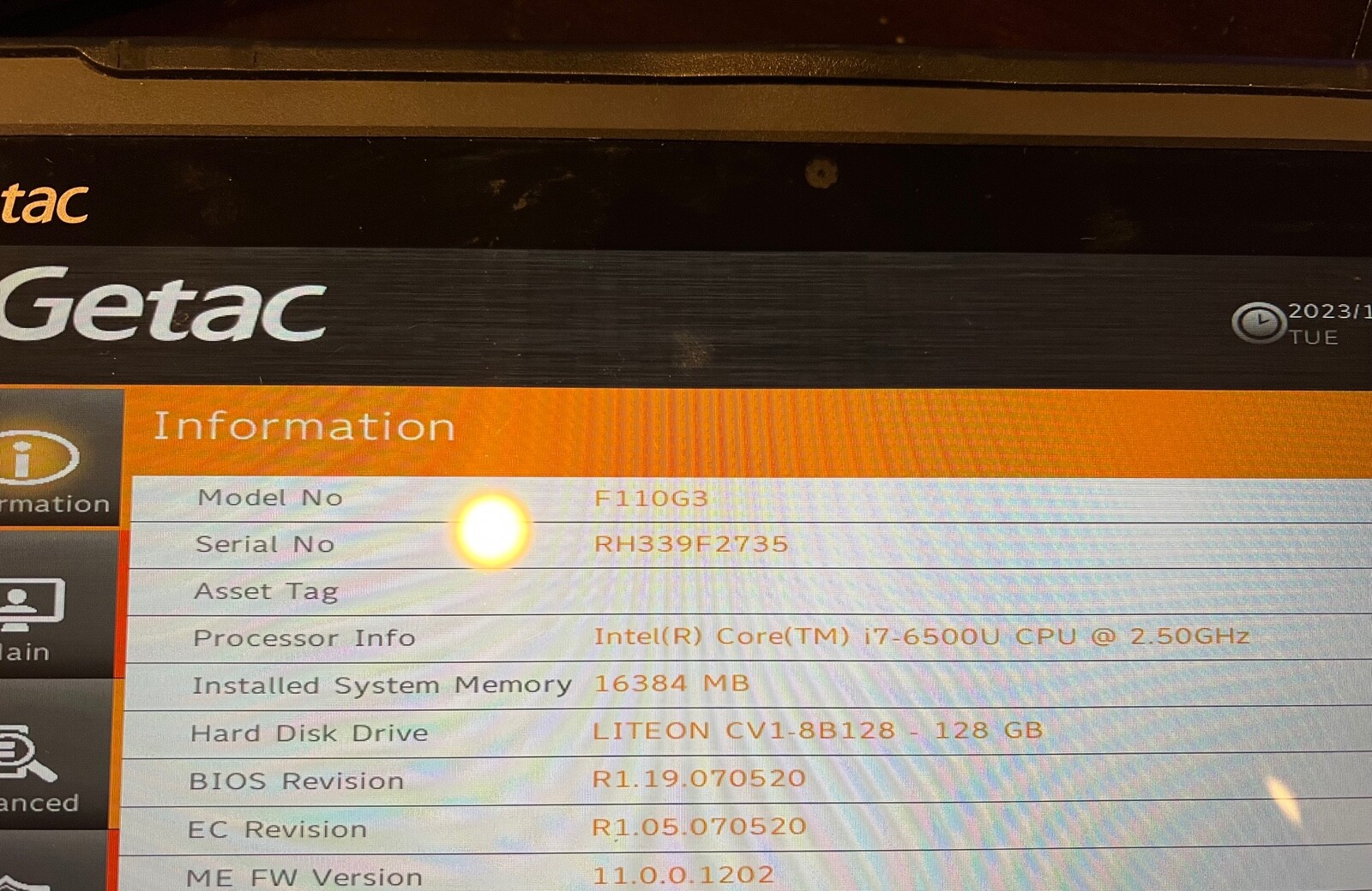Getac F110 i7 2.50GHZ 16GB 1TB SSD 2New Batteries WIN10 Office 2016