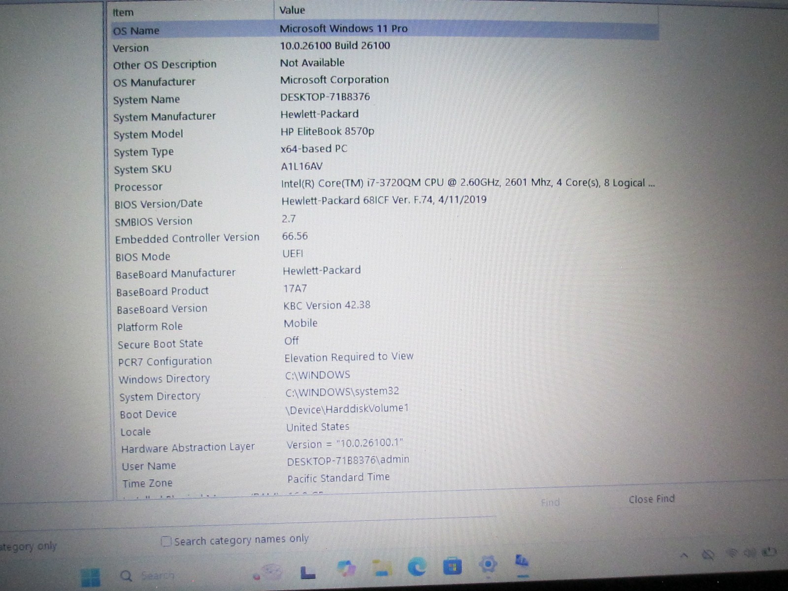 HP Elitebook 8570p i7 Quad Core/16GB/480GB SSD/Win 11 Pro(Activated) WORKS GREAT