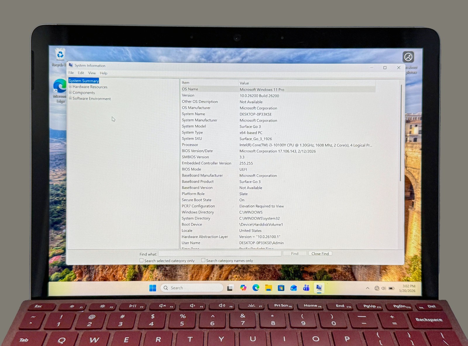Microsoft Surface Go 3 i3-10100Y 1.3GHz 4GB RAM 64GB SSD Windows 11