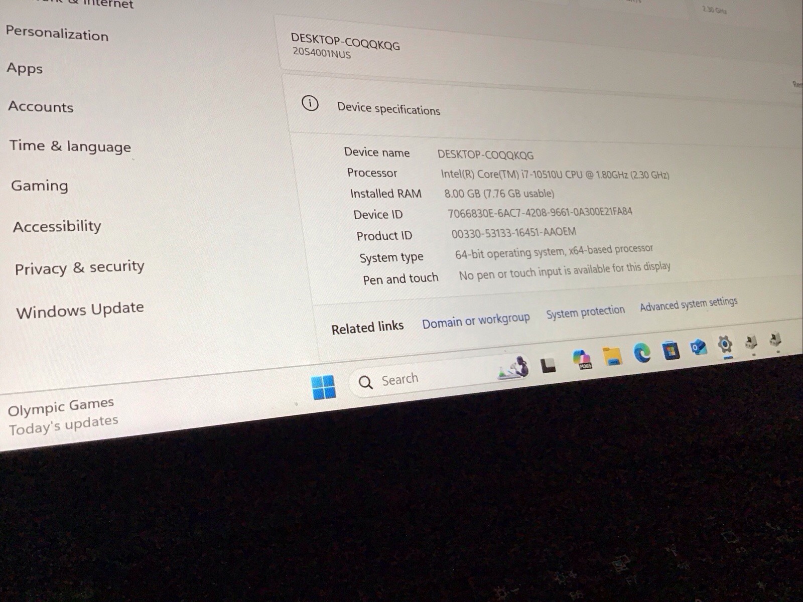 Lenovo ThinkPad P14s Gen1 14′ FHD i7-10510U 8 GB RAM 256GB SSD NVIDIA QUAD W11P