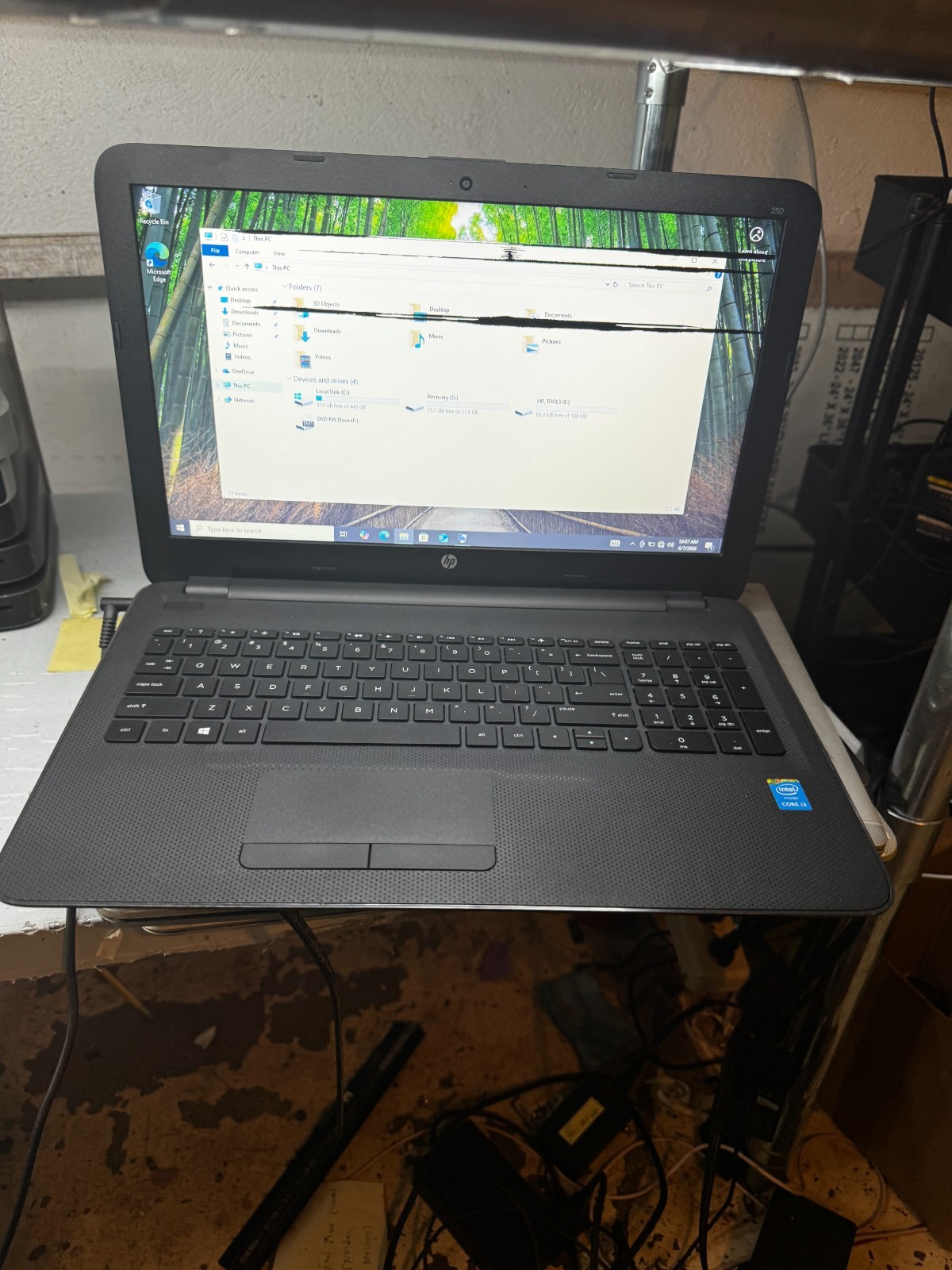 HP 250 G4 Core I3-4005U 500GB HDD 4GB RAM Laptop For Parts/Repair #6127