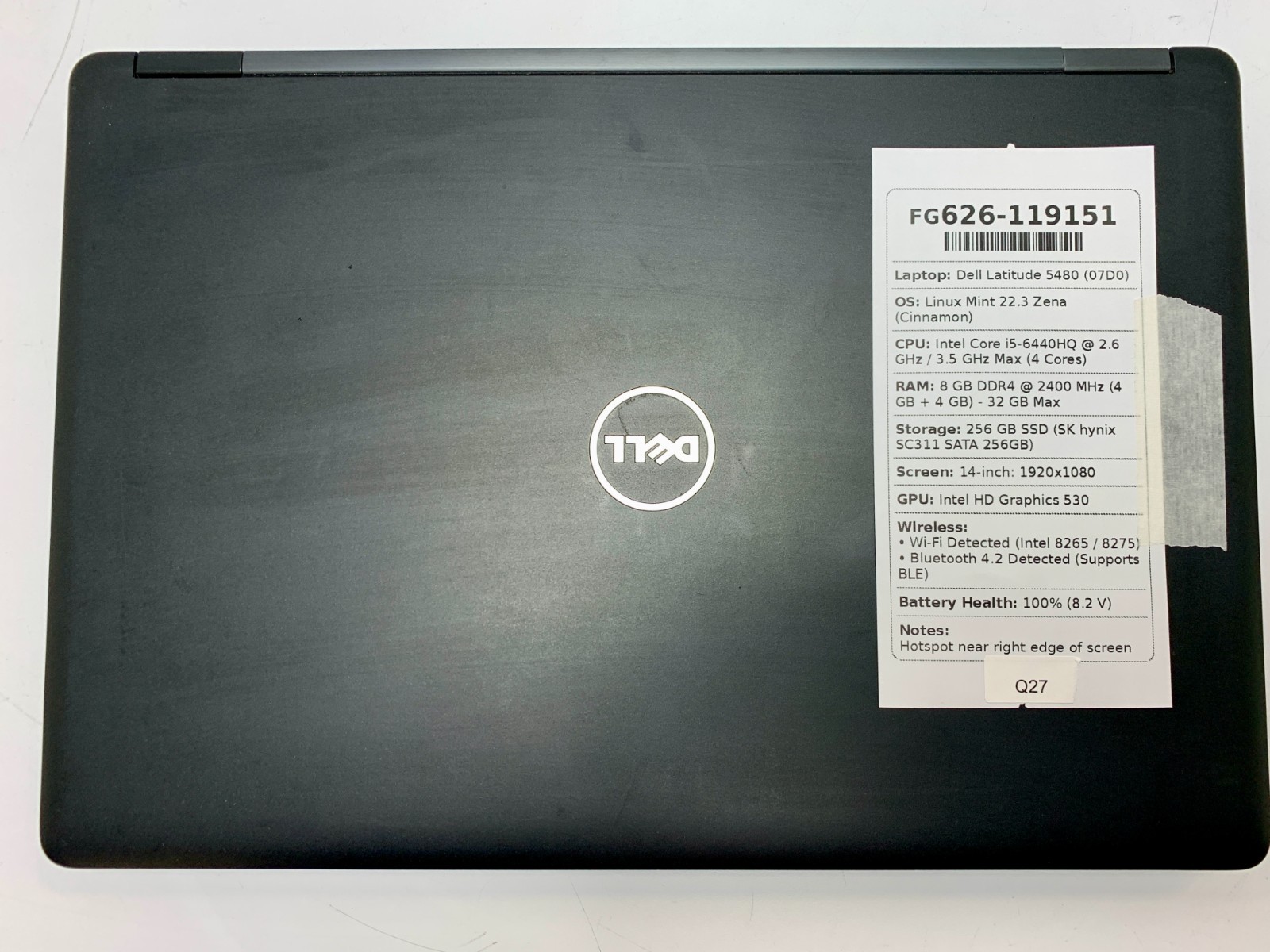 Dell Latitude 5480 | i5-6440HQ | 8GB RAM | 256GB SSD | LINUX