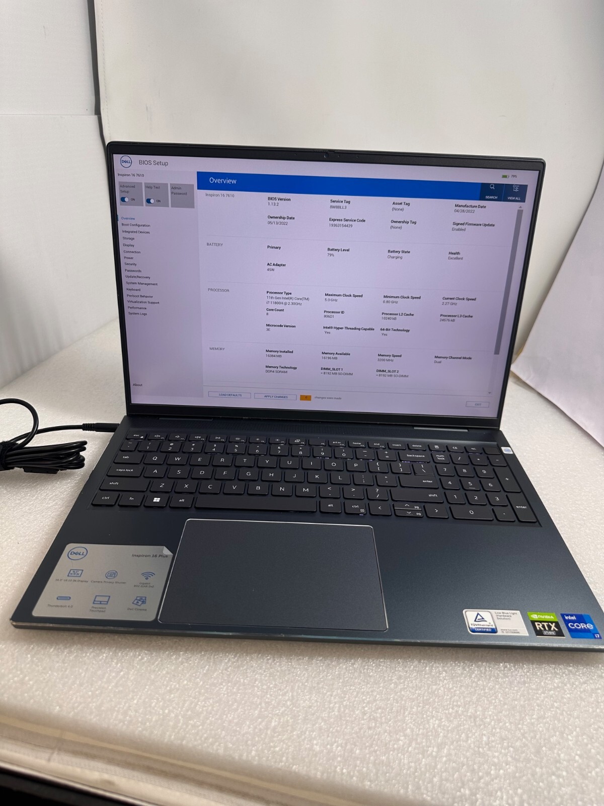 Dell Inspiron 16 7610 16″QHD+ Intel i7 11th 16gb 512gb NVIDIA RTX 3050 Win 11