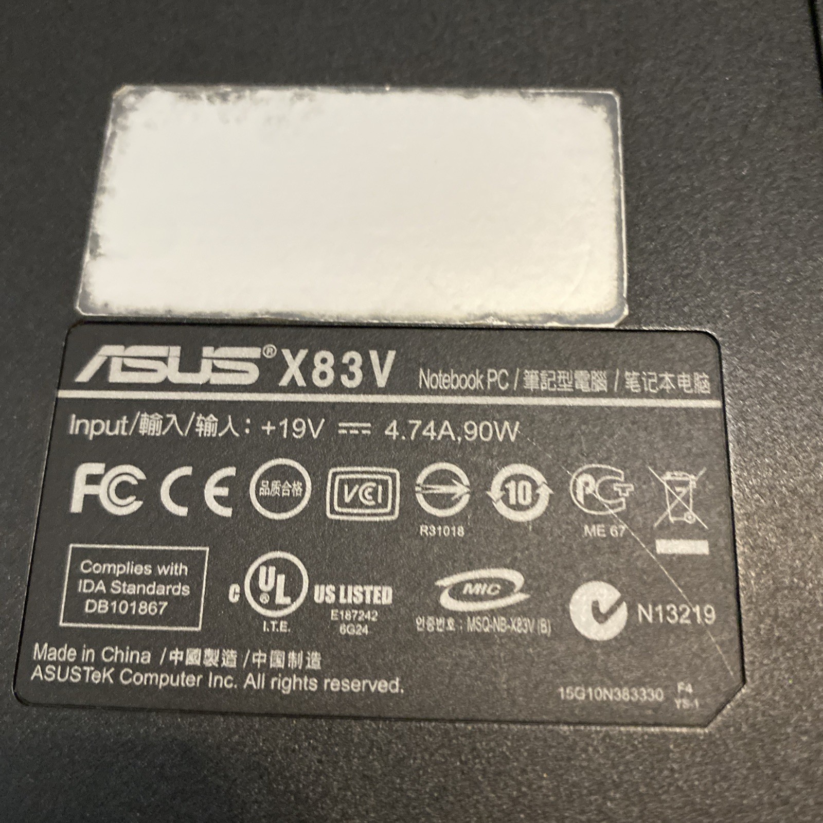 Asus X83Vb-X2 14.1″ Intel Centrino Laptop Unknown Specs Unit For Parts/Repair