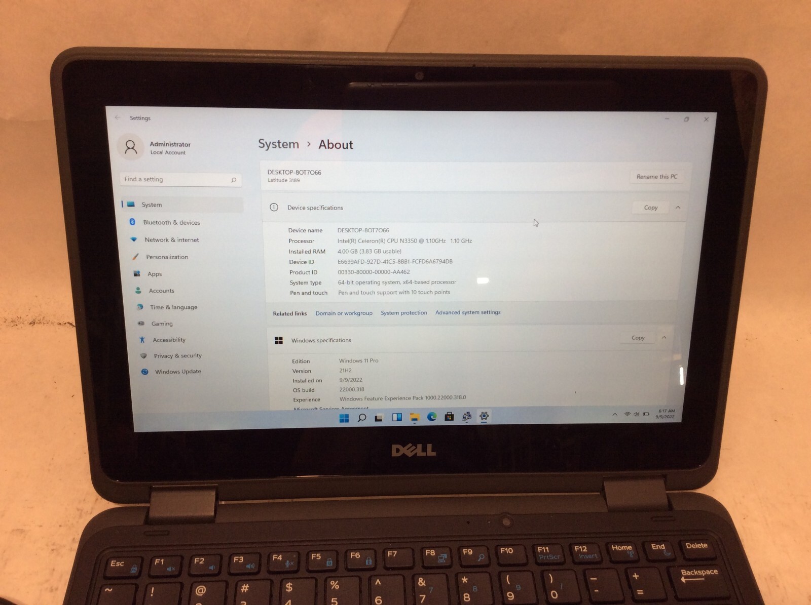 Dell Latitude 3189 11.6″ 2-in-1 Touch Laptop Celeron 8GB 128GB SSD Windows 11 !!