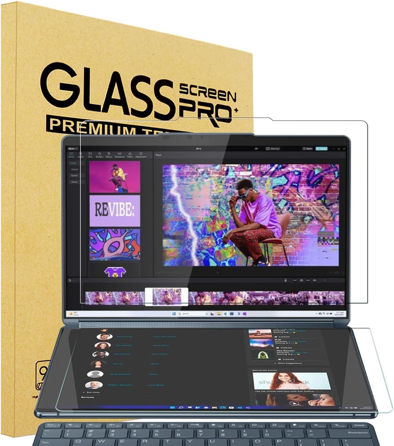 14 inch Tempered Glass Screen Protector for 2025 Lenovo Yoga Book 9i (14IAH10) L
