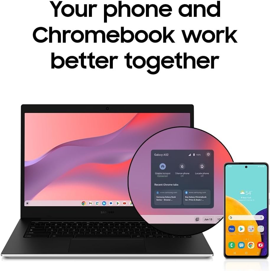 SAMSUNG Galaxy Go XE340XDA-KA2US 14″ Chromebook N4500 4GB 64GB eMMC ChromeOS NEW