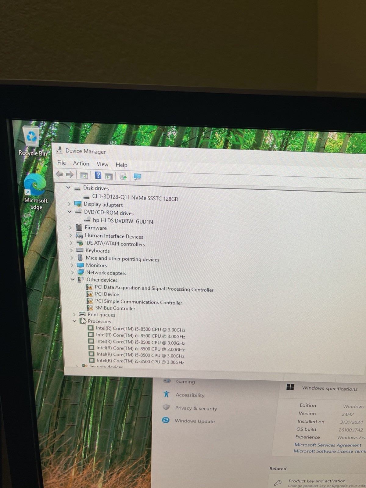 HP PRODESK 400G5 SFF INTEL CORE i5-8500 3.00GHZ 8GB RAM 128GB SSD WIN 11 PRO