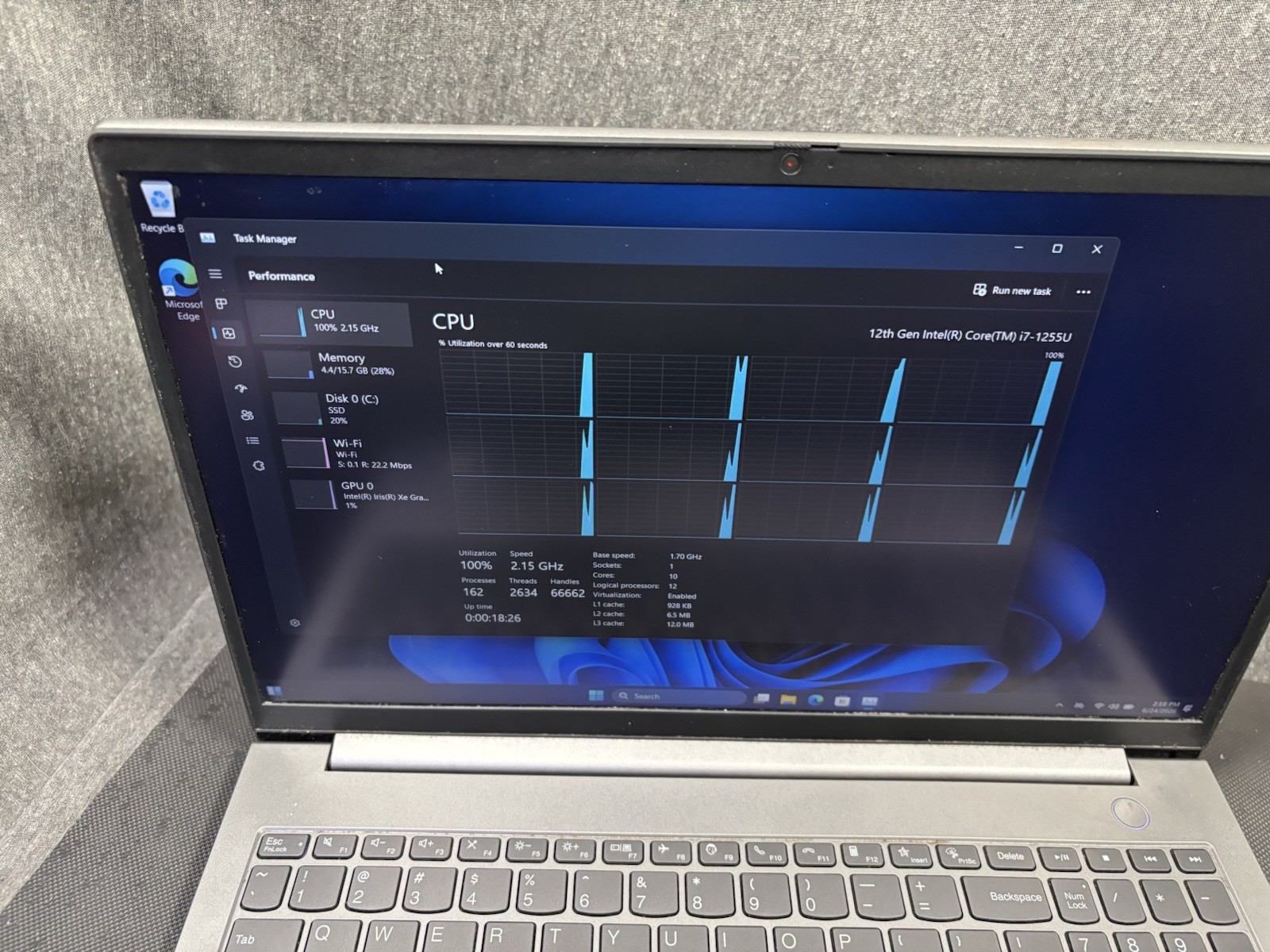 Lenovo ThinkBook 15 G4 IAP Touch i7-1255u 16GB RAM 256GB NVMe W11P J12263